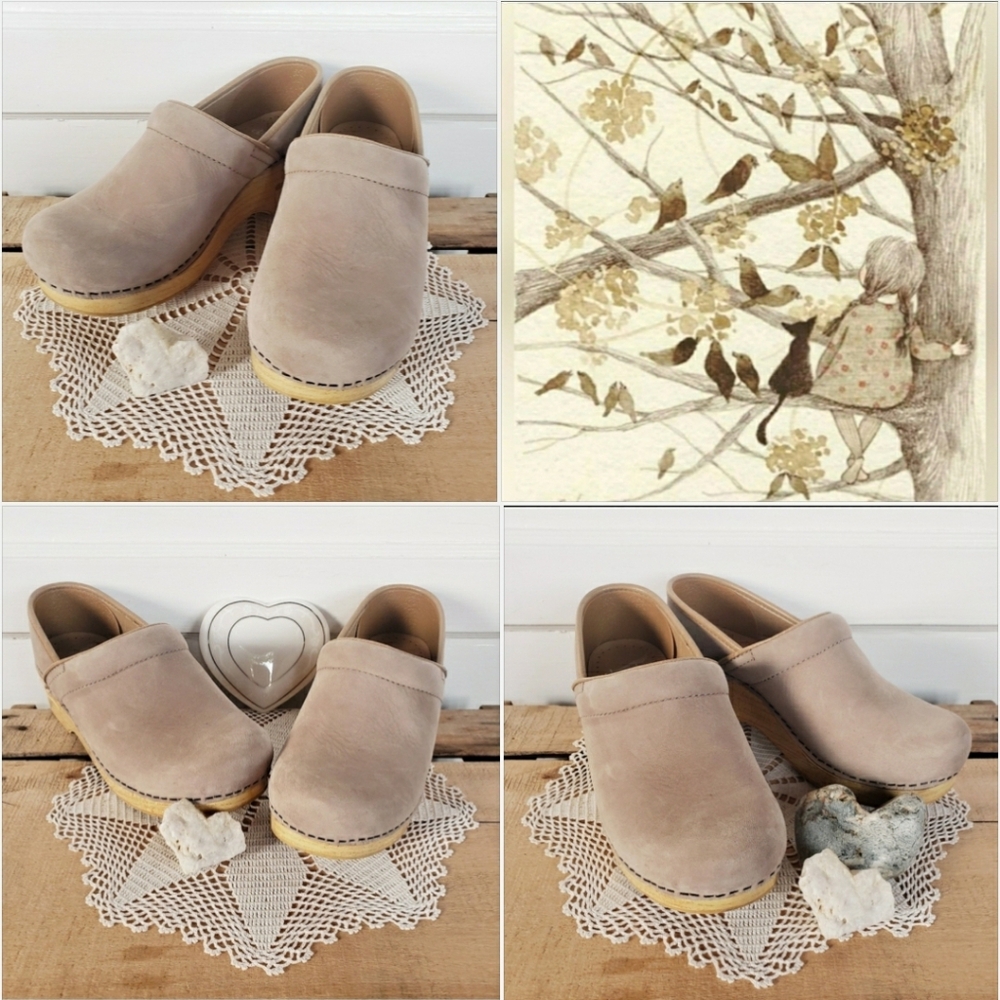 **SOLd*thankYou!🌹Sand Dollar Dansko Pro Honey Clog Soft Taupe Nubuck Suede - Picture 2 of 7